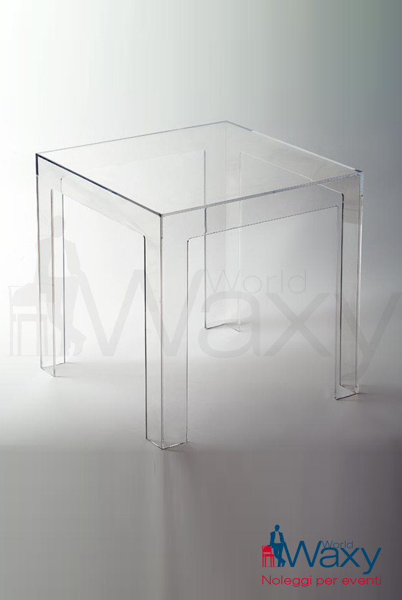 tavolo kartell 40x40 h 40 cm mod. Jolly in policarbonato trasparente