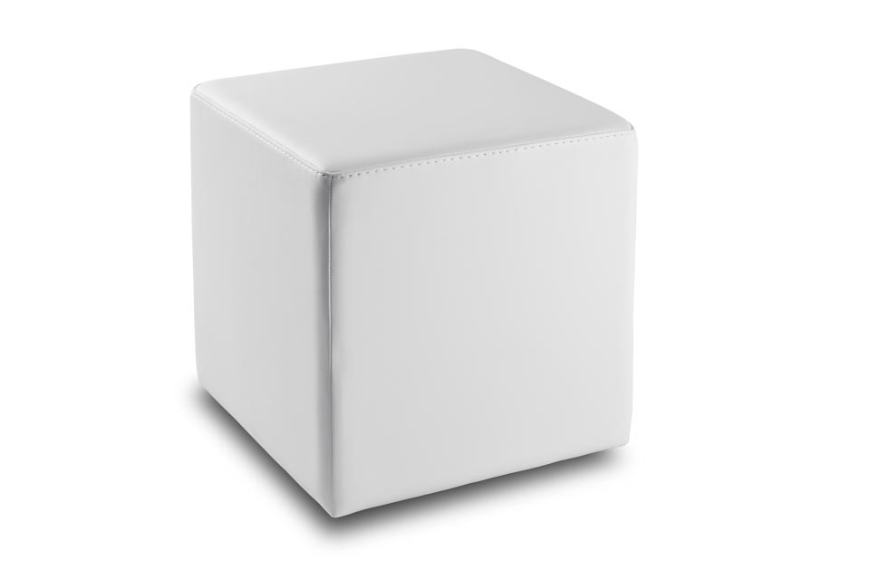 Noleggio pouf in ecopelle bianco cm 40×40 h 40