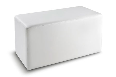 pouffe in ecopelle bianco cm 40x80 h 40