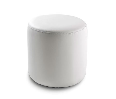 pouffe ecopelle bianco d. cm 40 h 40