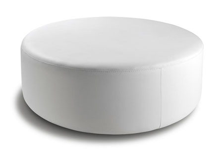 pouffe ecopelle bianco d. cm 120 h 40