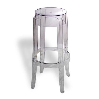 sgabello kartell h 75 cm mod. Charles Ghost in policarbonato trasparente