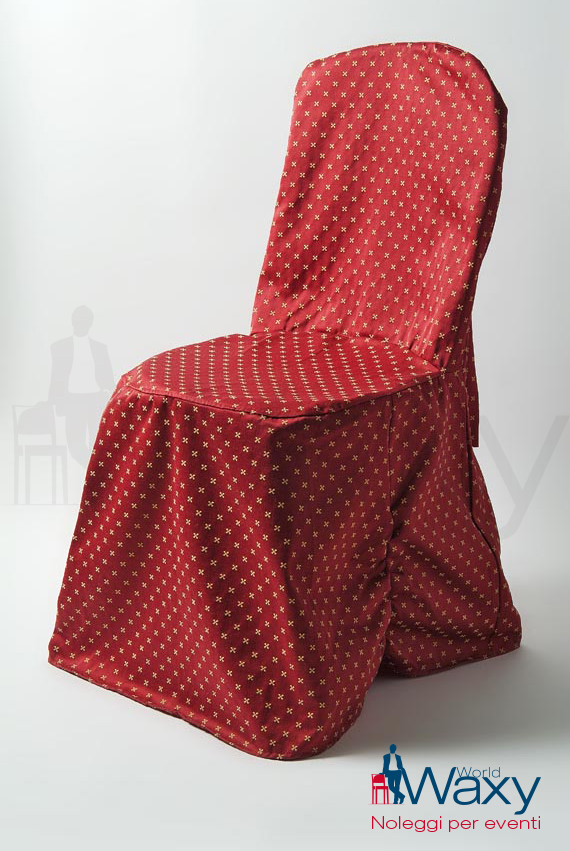 coprisedia in cotone liscio color rosso seduta trapuntata ignifugo