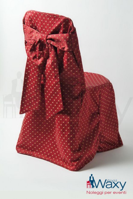 coprisedia in cotone liscio color rosso seduta trapuntata ignifugo - retro