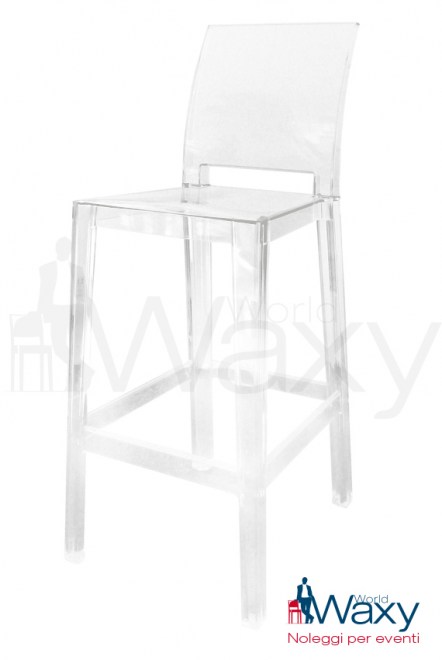 sgabello kartell h. 75 cm. mod. One More Please in policarbonato trasparente