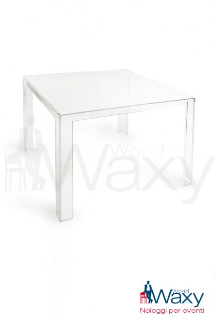 tavolo Kartell mod. Invisible cm. 100x100xh72 in policarbonato trasparente 
