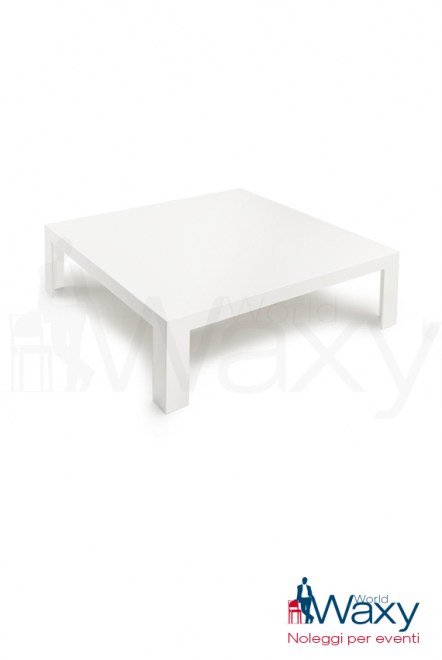tavolo Kartell mod. Invisible cm. 100x100xh31,50 in policarbonato bianco coprente