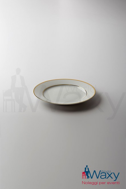 piatto dessert cm 21 porcellana mod. Aida filo oro
