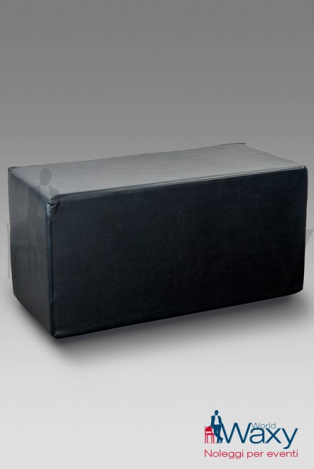 pouf in ecopelle nero cm 50x100 h 45