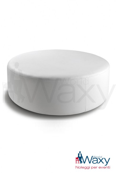 pouf in ecopelle bianco tondo diam. cm 120 h 40