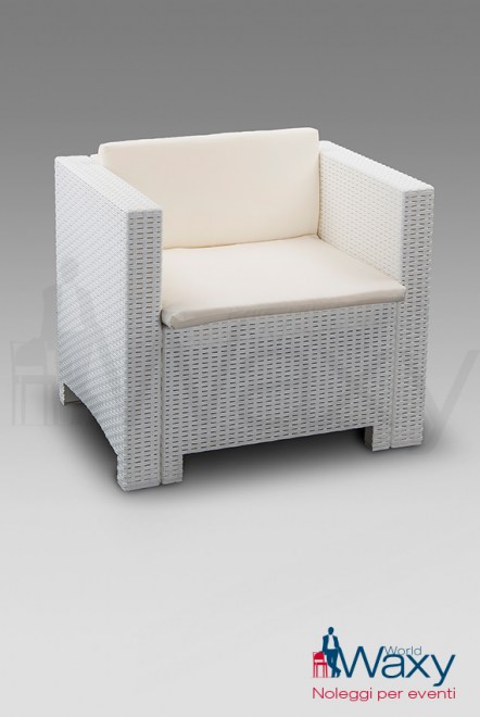 poltrona mis 74x57xh63 ecovimini bianco cuscino color panna