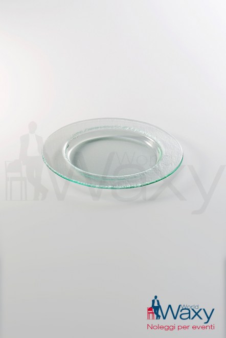 piatto dessert cm 20 in vetro lavorato trasparente