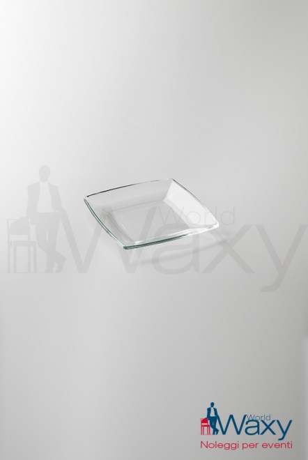 piattino pane quadrato 15X15 vetro trasparente liscio
