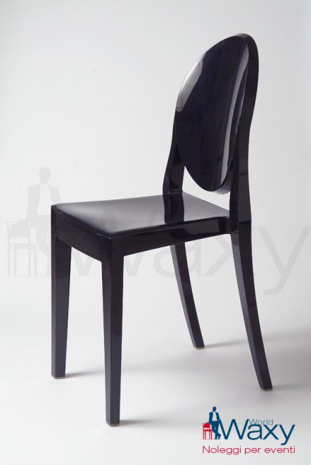 sedia kartell mod. Victoria Ghost in policarbonato colorato in massa nero