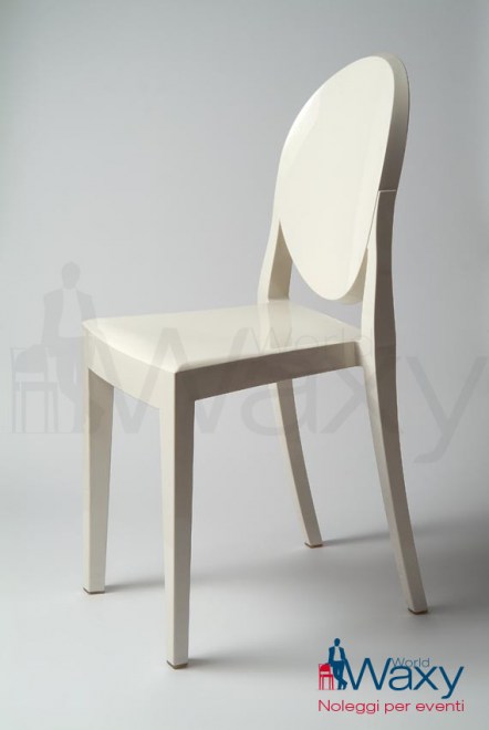 sedia kartell mod. Victoria Ghost in policarbonato colorato in massa bianco