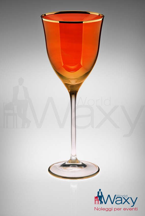 calice vino Linea Sabina color rosso filo oro cl 28