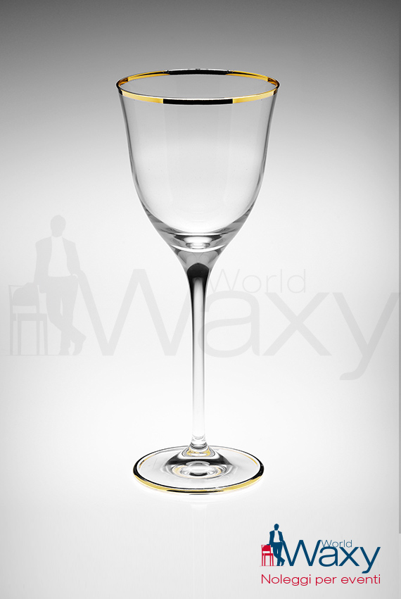 calice vino Linea Sabina trasparente filo oro cl 19