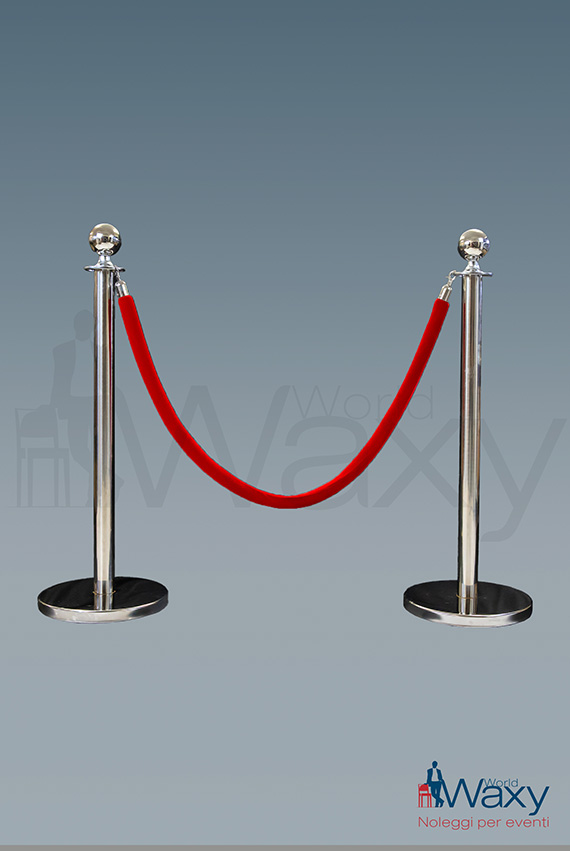 cordone in velluto Rosso lung. 150 cm per colonnina