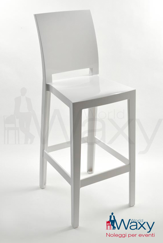 Sgabello kartell h. 75 cm. mod. One More Please in policarb. col. in massa.bianco