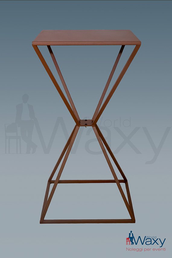 tavolo mangiainpiedi CLESSIDRA 60x60 cm. H. 110 metallo verniciato Corten
