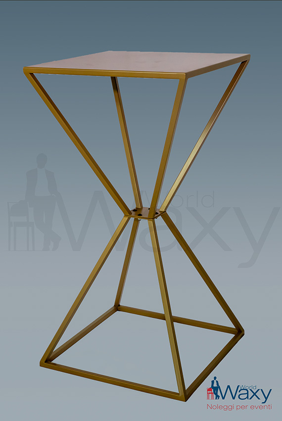 tavolo mangiainpiedi CLESSIDRA 60x60 cm. H. 110 metallo verniciato Oro