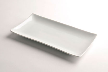 piatto Sushi rettangolare bianco cm 28x15 concavo